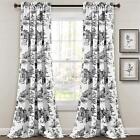 French Country Toile Light Filtering Window Curtain Panel Pair, 52" W x 84" L...