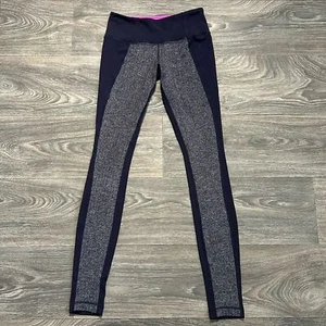 Lululemon Wunder Under High-Rise Leggings Sz 4 Dark Purple Gray Herringbone Yoga - Picture 1 of 10