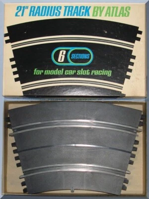 ATLAS 1:24 1:32 SLOT CAR RACING TRACK 21 PULGADAS RADIO CURVAS #1532-498 CAJA COMPLETA Foto 1 de 4