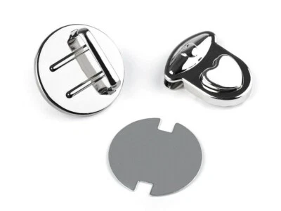 10 Steckschloss Mappenschloss TASCHENVERSCHLUSS 30x30 mm Herz silber - Bild 1 von 3