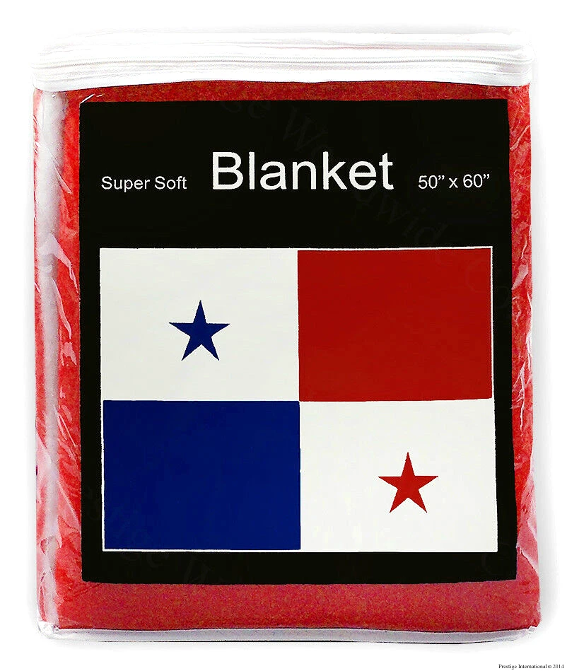 Panama Flag Fleece Blanket *NEW* 5 ft x 4.2 ft. Manta Cobija Bandera Panamanian - Image 1 of 1