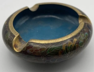 Cloisonné Ashtray Floral Vintage - Picture 1 of 5