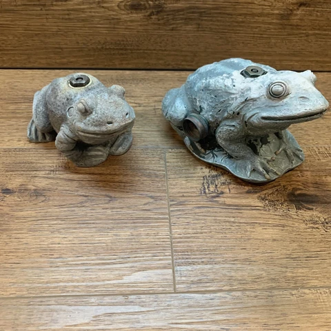 Pair Of Vintage Frog Garden Water Sprinkler Hose Attachment  X2- Works Great Cover