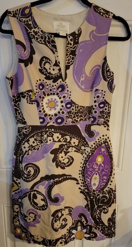 Abito Kate Spade Abbey tubino tubino multicolore stampa geometrica donna taglia 6