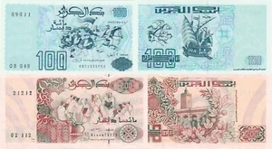 Algeria 2 PCS Set: 100 & 200 Dinars (1992) - p137 & p138 UNC - Picture 1 of 3