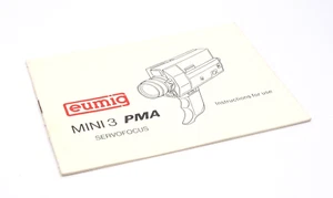 Eumig Mini 3 PMA Servofofocus Manual de instrucciones - Distribuidor del Reino Unido - Imagen 1 de 2