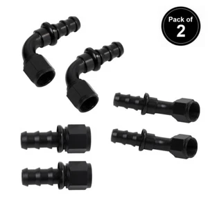 LokoCar 6AN 8AN 10AN Push Lock Hose Fitting End 0° 45° 90° Degree Black 2PCS - Picture 1 of 118