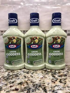 3 BOTTLES Kraft Green Goddess Salad Dressing 16 oz Cool Creamy FREE SHIP - Picture 1 of 4