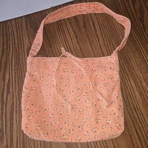 Chateau Corduroy - Small Purse - Peach with flower design -10"x9"x2" - Picture 1 of 11