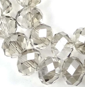 "Cuentas de cuarzo facetadas de cuarzo de vidrio ahumado ligero de 8x6 mm de 16" - Imagen 1 de 2