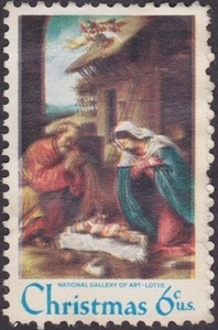 US Stamp Scott # 1414 EFO with Significant Color Shift - 6 Cents Christmas Issue - Picture 1 of 1