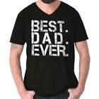 Best Dad Ever Husband Cool Fathers Day Gift V Neck T Shirts for Men V-Neck Tees