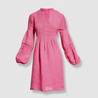 515 120 Lino Womens Pink Linen Long Sleeve A Line Dress Size It 38 Us 2