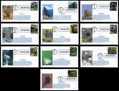 USA, SCOTT # 4198, SET OF 10 AALL FDC COVERS 2007 ALPINE TUNDRA, WILDLIFE - Image 1 of 4