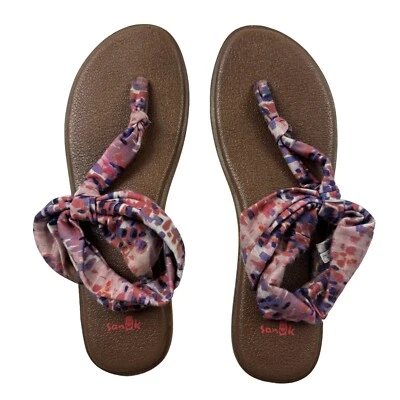 SANUK йога слинга Ella печати стринги сандалии пряный коралл дождь размер 9 стиль 1013332 - Изображение 1 из 4