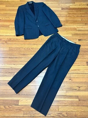 Traje Evan Picone Para Hombres Talla 42L Blazer Chaqueta 36x30 Pantalones de Vestido Gris Lana Sólido Foto 1 de 4