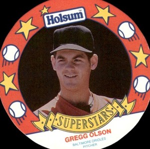 1990 Holsum Bread Superstars Discs Gregg Olson Baltimore Orioles #20