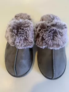 Women's Faux Fur Clog Comfy Slides Furry Soft Memory Foam Moccasin Slippers Sz 9 - Picture 1 of 8