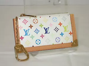 Monedero Louis Vuitton blanco multicolor Pochette Cles M92655 CA0094 - Imagen 1 de 1