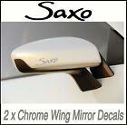 2 CITROEN SAXO CHROME WING MIRROR DECALS STICKERS VINYL,Body panel,Custom sign