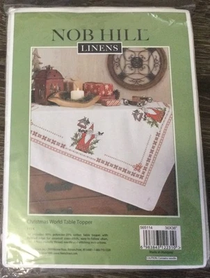 Nob Hill Cross Stitch Kit Table Topper Christmas Santa 36” X 36” - Image 1 of 3