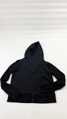 Athleta Sudadera con Capucha Mujer Grande Negra Asimétrica Cremallera Completa Sudadera Chaqueta Foto 1 de 4