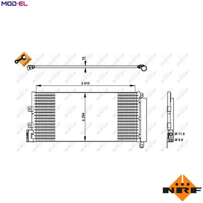 CONDENSER AIR CONDITIONING 350332 FOR FIAT 199 A3.000 1.2L 198 A4.000 1.4L 4cyl - Image 1 of 4