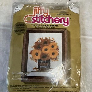 Sunset Jiffy Stitchery Petite Floral Barrel #277 Beginner Stitchery Kit - Bild 1 von 5