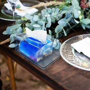 Tissue Box Abdeckung Transparent Tissue Behälter Klar Kunststoff Dekor - Bild 1 von 12