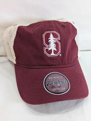 NEW w/Tags Stanford University Hat Zephyr Trucker Cap Cardinal Red White Mesh - Image 1 of 4
