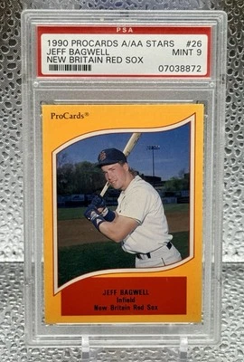 1990 ProCards A & AA Stars Jeff Bagwell #26 New Britain Red Sox PSA 9 Mint - Image 1 of 2