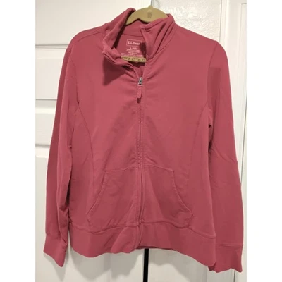 Chaqueta para mujer LL Bean roja de algodón spandex cremallera completa cuello falso talla L REG 272009 Foto 1 de 4