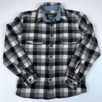 Woolrich Woolen Mills Shirt Mens Size Small Button Up Black Plaid Flannel Top US - Image 1 of 4