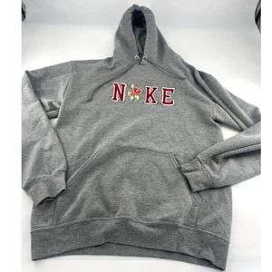 Fruit of the Loom "NIKE" Sweatshirt Womens Medium Gray Patches Y2k Sports Active - Picture 1 of 8