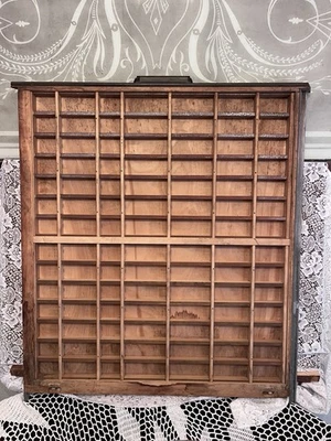 Bandeja de impressora vintage tipo gaveta madeira com corredor de gaveta de metal VENDIDO INDIVIDUALMENTE - Imagem 1 de 4