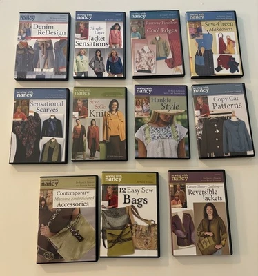 Sewing with Nancy DVD Lot of 11~easy sew Bags~reversible jackets and more - Image 1 of 4