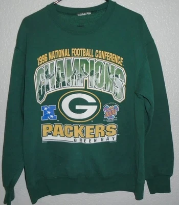 Sudadera vintage de los Green Bay Packers de los años 90 cuello redondo NFL talla L Super Bowl Foto 1 de 3
