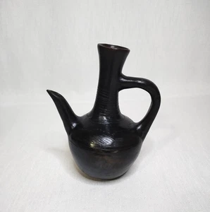 Vintage äthiopische Jebena Ton Keramik Kaffeekanne/Kanne Kanne mit geätztem Design - Bild 1 von 11