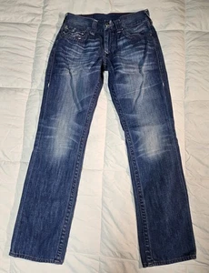 True Religion Women's Jeans Straight W/Pocket Flap Size 30 Red Stitching - Picture 1 of 9