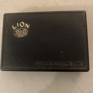 VINTAGE SEALED LION PLAYING CARD DOUBLE DECK JACOBS BIBLE CARDS MADE IN ISRAEL - Picture 1 of 7