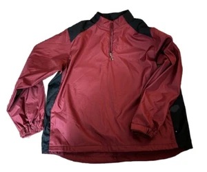 GRAND SLAM Mens Large Maroon Lined Golf Pullover Windbreaker Jacket Zip Pockets - Picture 1 of 6