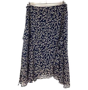 Mint Velvet Navy 'Katie' Ruffle Detail Lightweight Midi Skirt UK 16 NWT - Picture 1 of 5