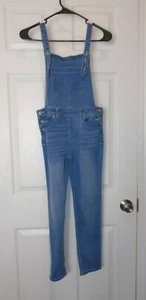 Girl's Cat and Jack super stretch Denim Bib Overalls - Sz. m 7/8 - Picture 1 of 2