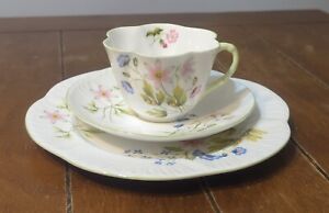 Shelley England Wild Anemone 3 Pc. Lunchoen Set Cup Saucer Plate