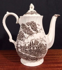 Antigua olla de chocolate Myott Royal Mail Staffordshire café eduardiano - Imagen 1 de 9