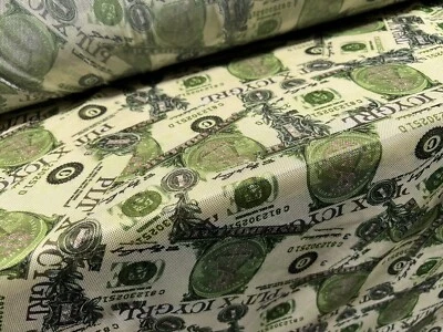 Tela elástica de malla eléctrica impresa estilo billete de dólar, por metro Foto 1 de 3