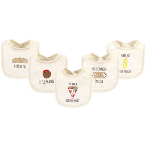 Touched by Nature Baby Organic Cotton Bibs 5pk, Pizza, One Size