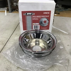 Mr. Gasket 4961G Chrome Plated Steel Crankshaft Pulley Fits Long Water Pump - Picture 1 of 8