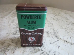Vintage 1970's Crown Colony spice tin. POWDERED ALUM - Picture 1 of 6