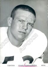 1965 Rice Owls Football Player Center Craig Christopher Press Photo